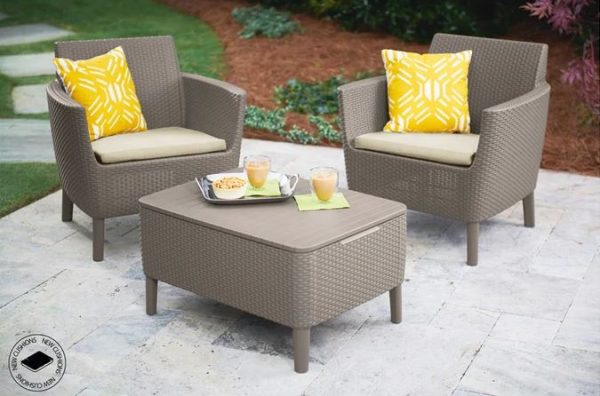 Allibert - Salemo Balcony Sofa Set Cappuccino
